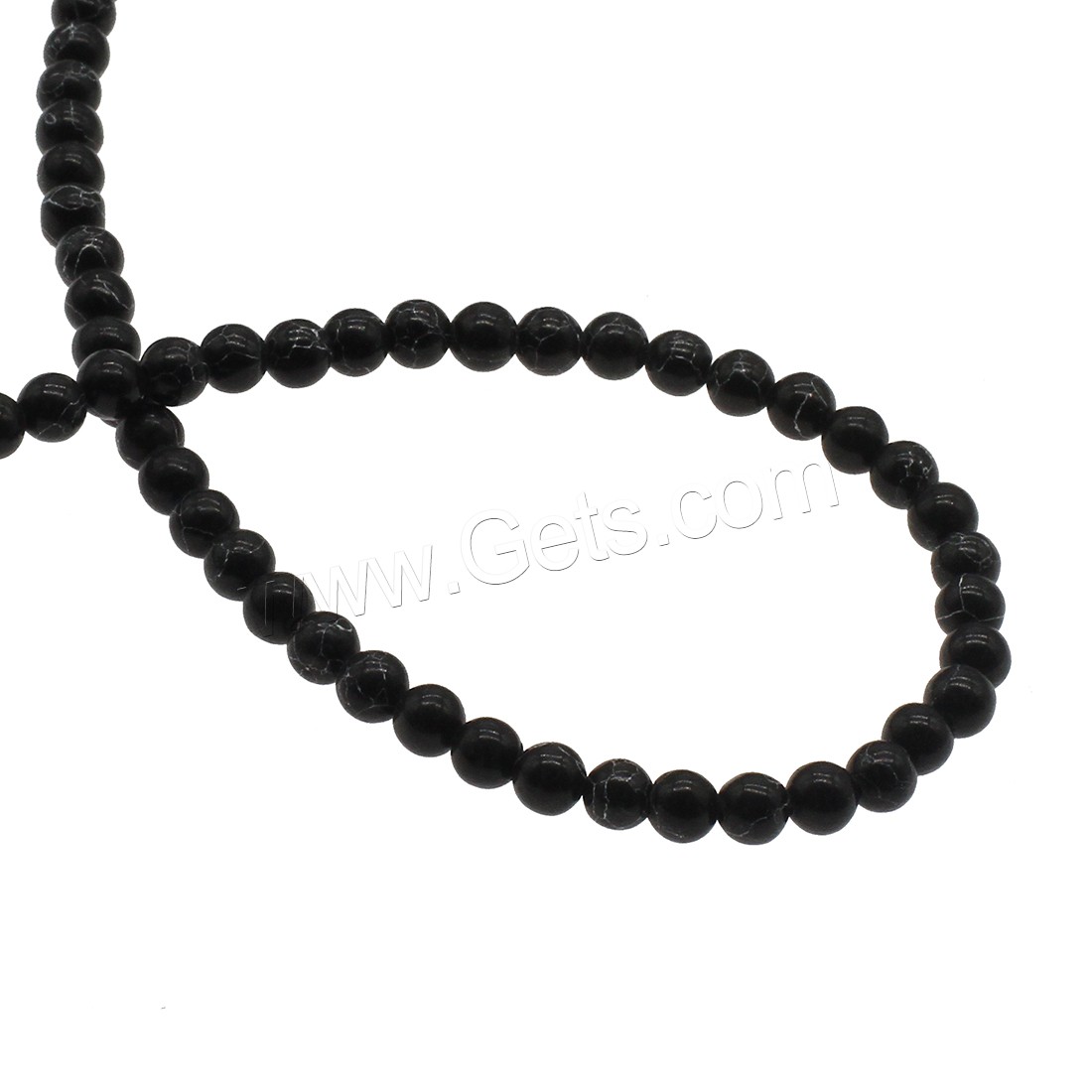 Synthetic Turquoise Beads, Round, different size for choice, black, Hole:Approx 1mm, Sold By Strand