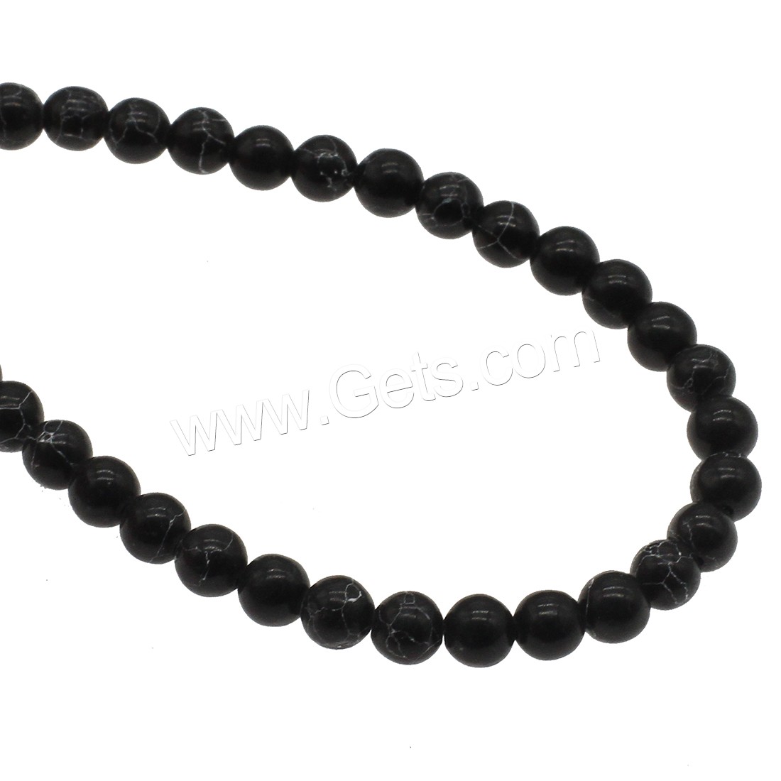 Synthetic Turquoise Beads, Round, different size for choice, black, Hole:Approx 1mm, Sold By Strand