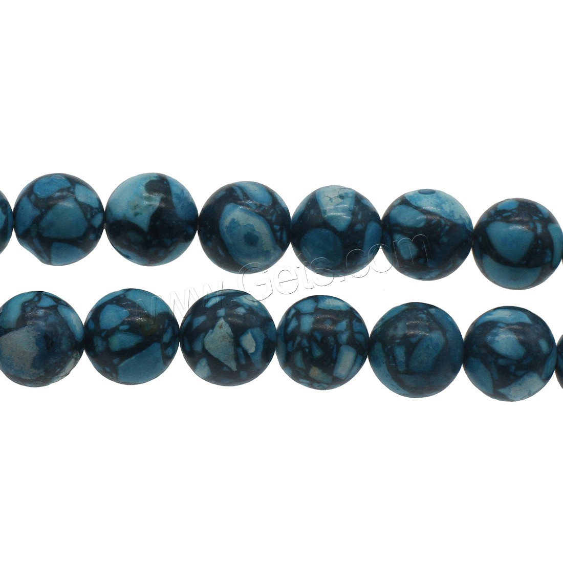 Perles en Turquoise synthétiques, Rond, normes différentes pour le choix, bleu, Trou:Environ 0.8mm, Vendu par brin