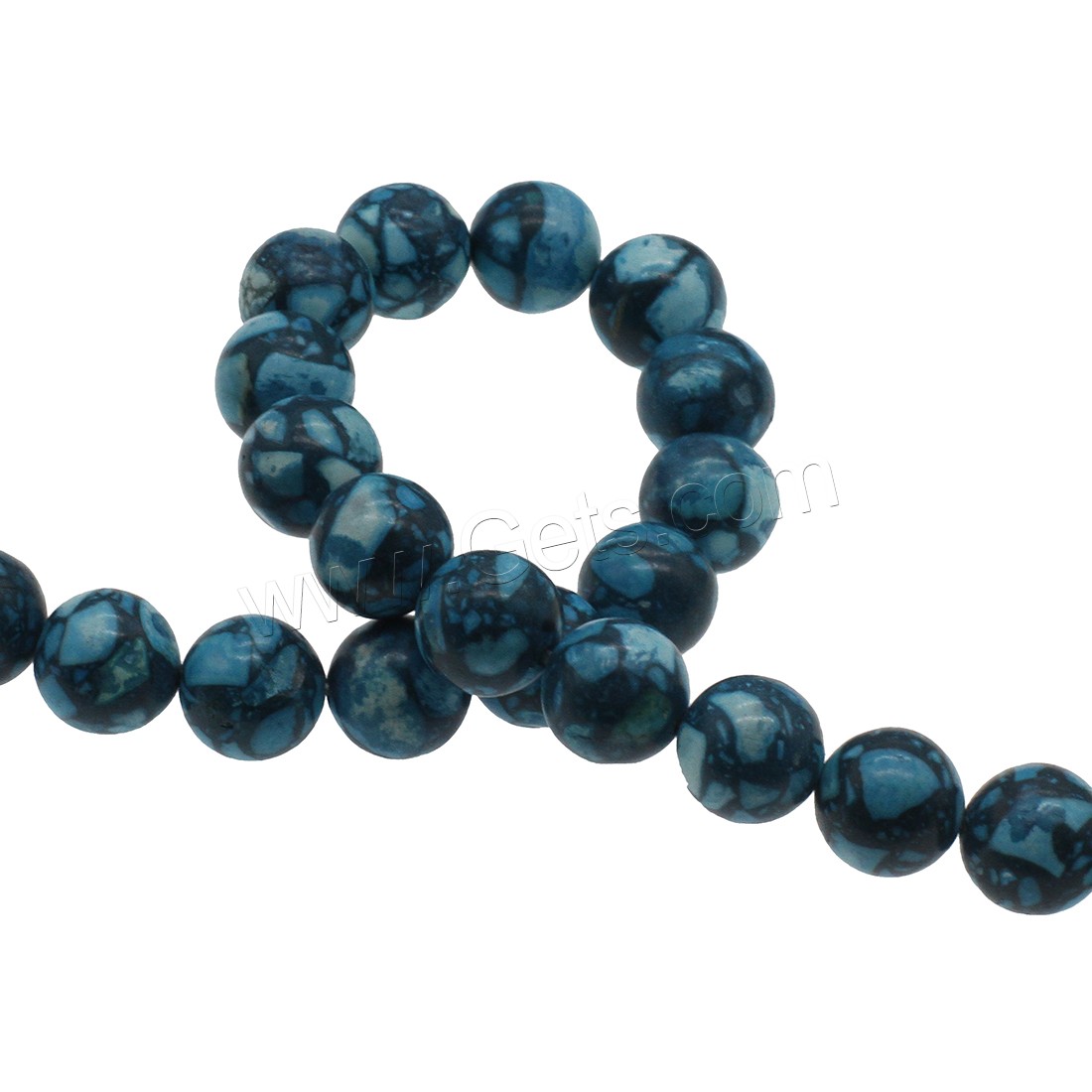 Perles en Turquoise synthétiques, Rond, normes différentes pour le choix, bleu, Trou:Environ 0.8mm, Vendu par brin