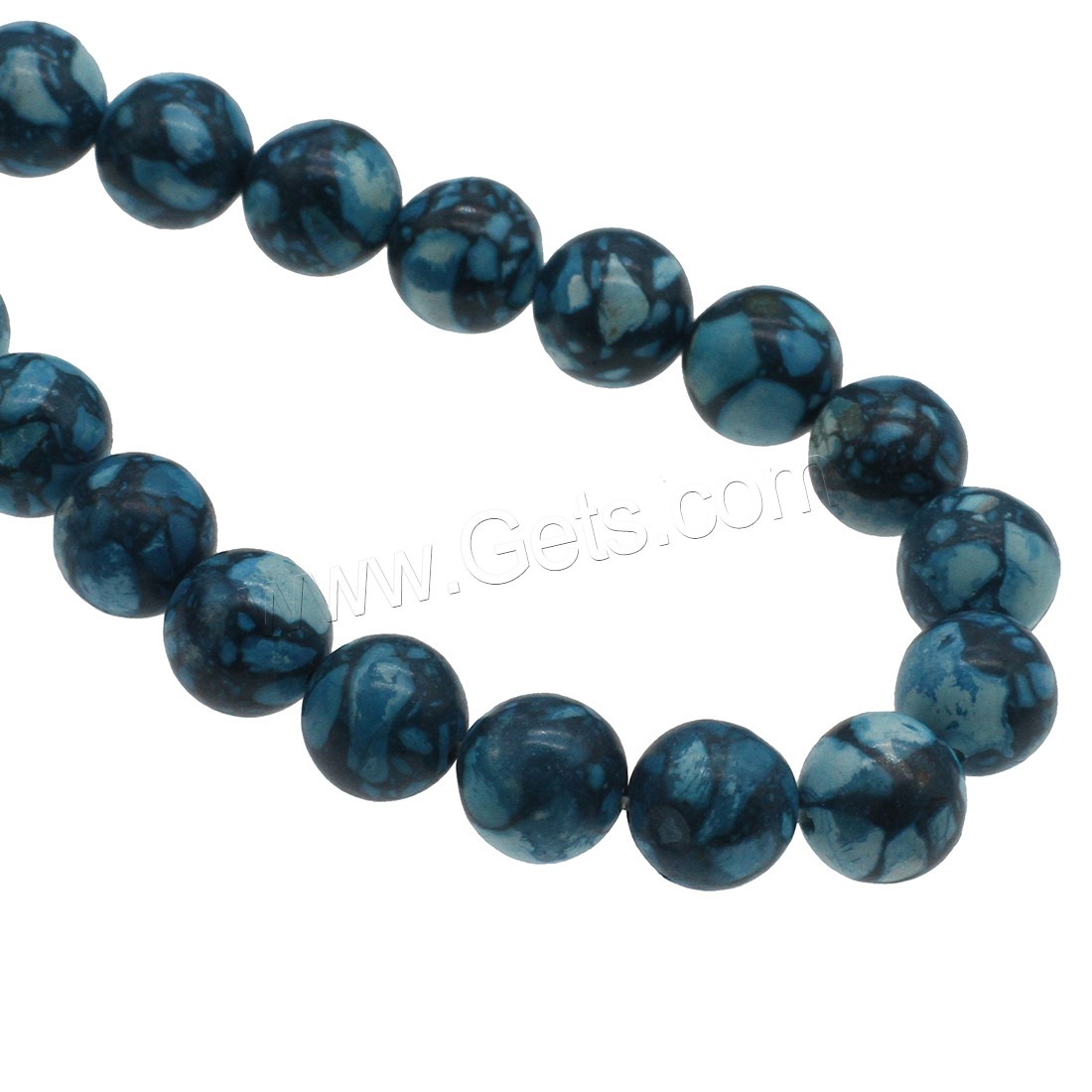 Perles en Turquoise synthétiques, Rond, normes différentes pour le choix, bleu, Trou:Environ 0.8mm, Vendu par brin