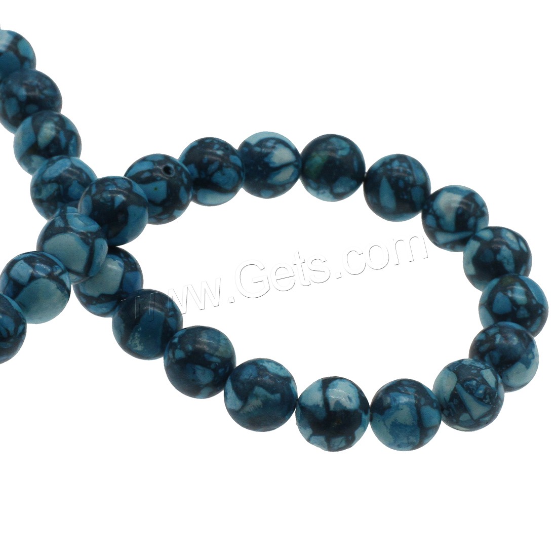 Perles en Turquoise synthétiques, Rond, normes différentes pour le choix, bleu, Trou:Environ 0.8mm, Vendu par brin