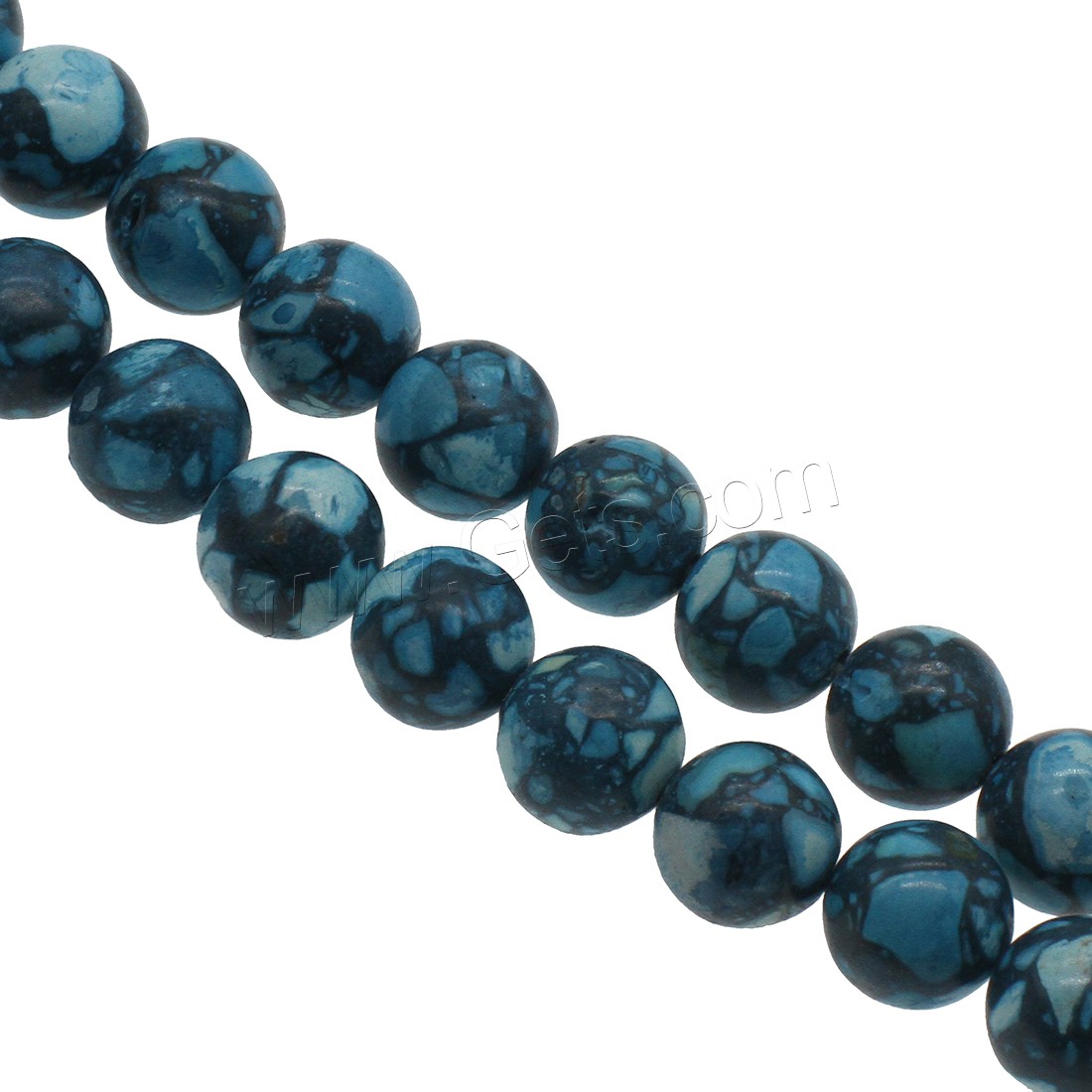 Perles en Turquoise synthétiques, Rond, normes différentes pour le choix, bleu, Trou:Environ 0.8mm, Vendu par brin