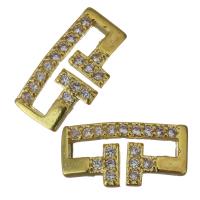 Brass Jewelry Finding, gold color plated, micro pave cubic zirconia 