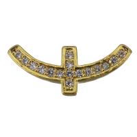 Brass Jewelry Finding, gold color plated, micro pave cubic zirconia 