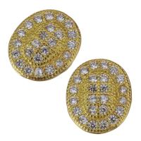 Brass Jewelry Finding, gold color plated, micro pave cubic zirconia 