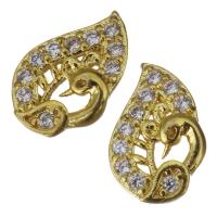 Brass Jewelry Finding, gold color plated, micro pave cubic zirconia 