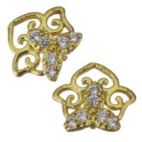 Brass Jewelry Finding, gold color plated, micro pave cubic zirconia 