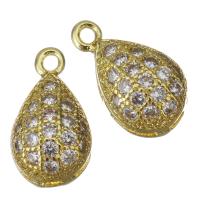 Cubic Zirconia Micro Pave Brass Pendant, gold color plated, micro pave cubic zirconia Approx 1mm 