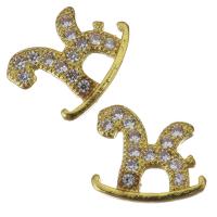 Brass Jewelry Finding, gold color plated, micro pave cubic zirconia 