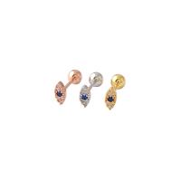 Acier titane boucle d oreille dormeuse, Placage, pour femme & avec strass, plus de couleurs à choisir, 6.5*6mm .6 pouce, Vendu par paire