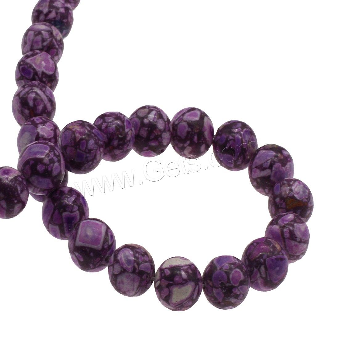 Synthetic Turquoise Beads, Round, different size for choice, purple, Hole:Approx 1mm, Sold By Strand