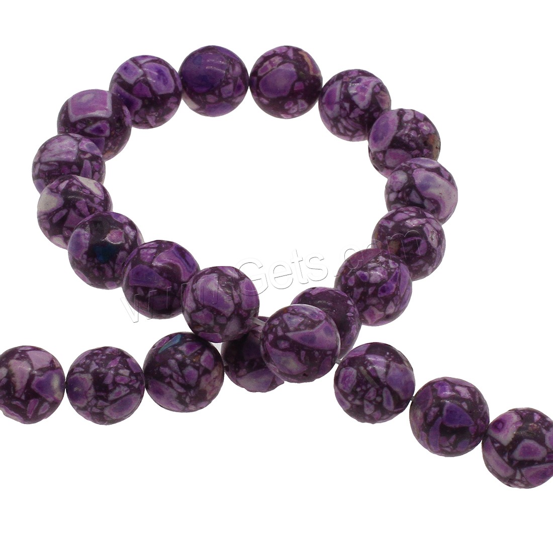 Synthetic Turquoise Beads, Round, different size for choice, purple, Hole:Approx 1mm, Sold By Strand