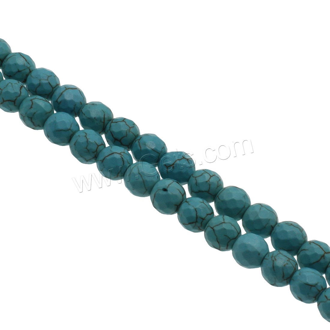 Synthetic Turquoise Beads, Round, different size for choice & faceted, skyblue, Hole:Approx 1.3mm, Sold By Strand