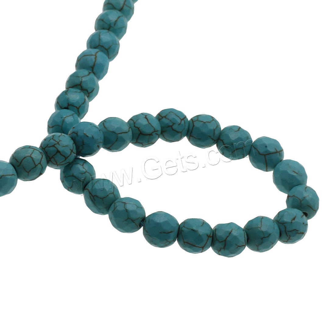 Synthetic Turquoise Beads, Round, different size for choice & faceted, skyblue, Hole:Approx 1.3mm, Sold By Strand