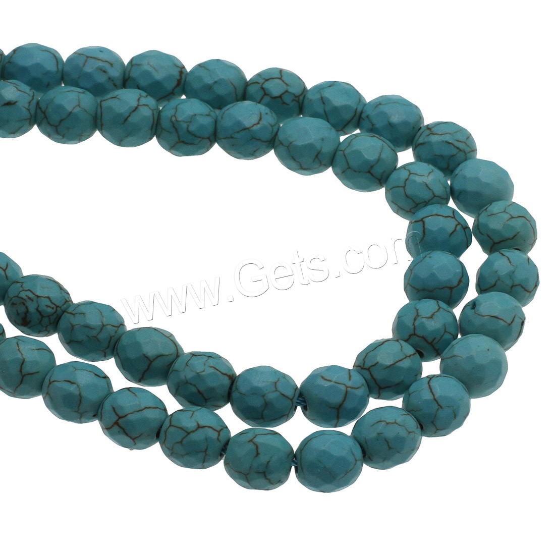 Synthetic Turquoise Beads, Round, different size for choice & faceted, skyblue, Hole:Approx 1.3mm, Sold By Strand