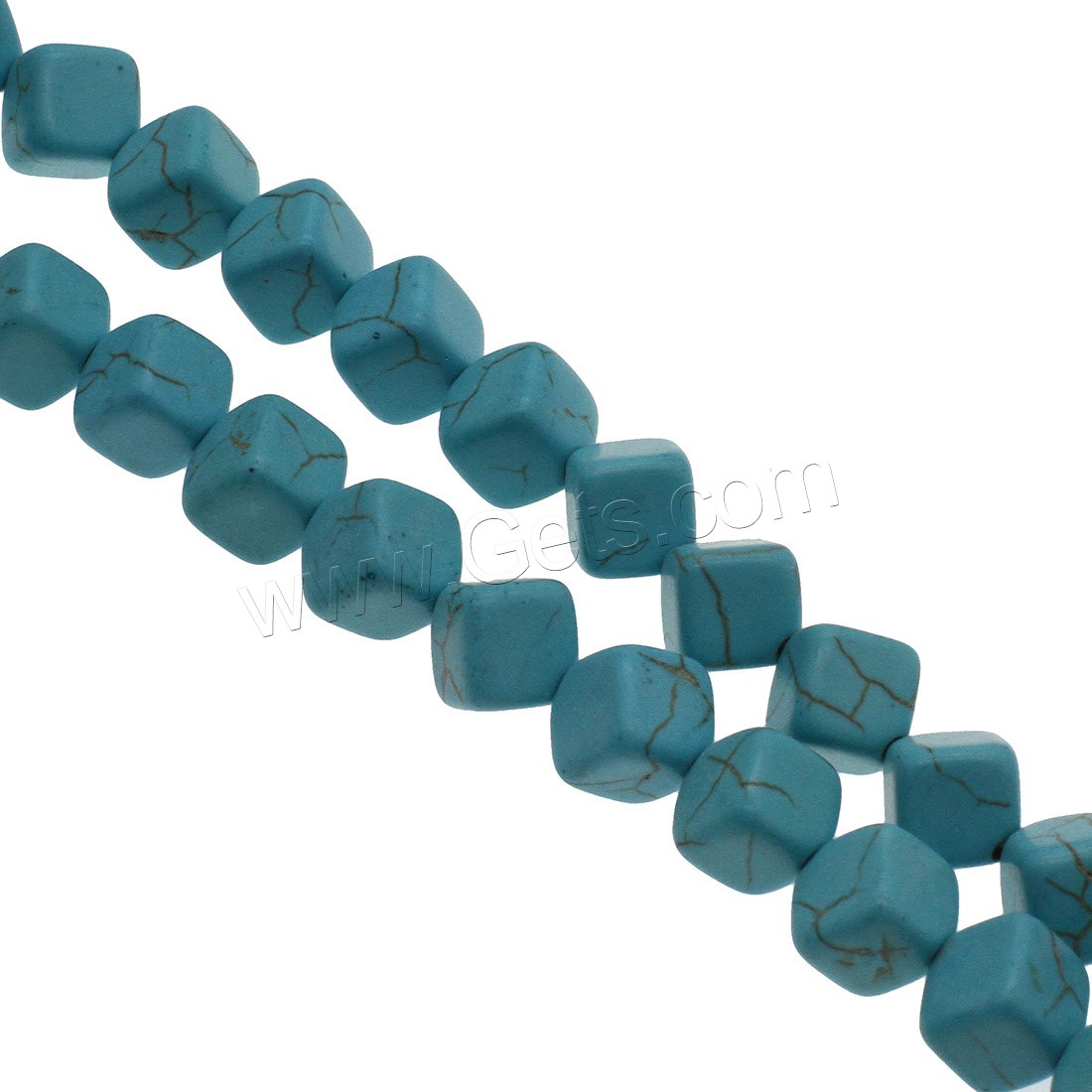 Synthetic Turquoise Beads,  Square, different size for choice, skyblue, Hole:Approx 1mm, Sold By Strand