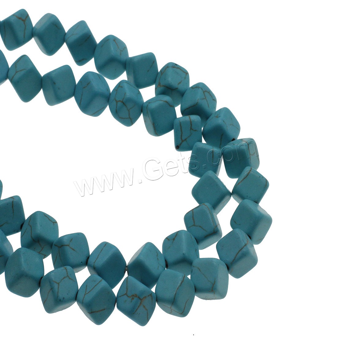 Synthetic Turquoise Beads,  Square, different size for choice, skyblue, Hole:Approx 1mm, Sold By Strand