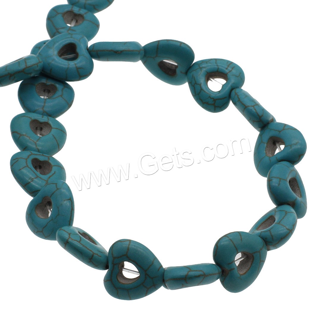 Synthetic Turquoise Beads, Heart, different size for choice, skyblue, Hole:Approx 1mm, Sold By Strand