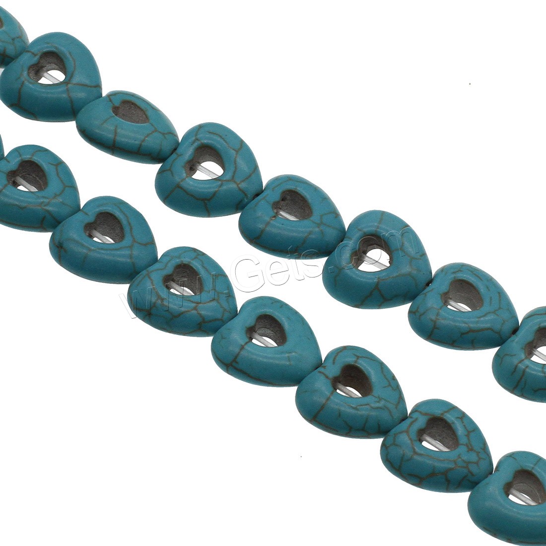 Synthetic Turquoise Beads, Heart, different size for choice, skyblue, Hole:Approx 1mm, Sold By Strand