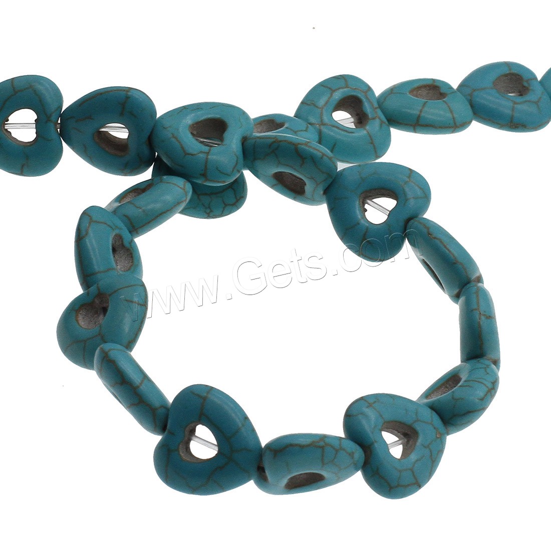 Synthetic Turquoise Beads, Heart, different size for choice, skyblue, Hole:Approx 1mm, Sold By Strand