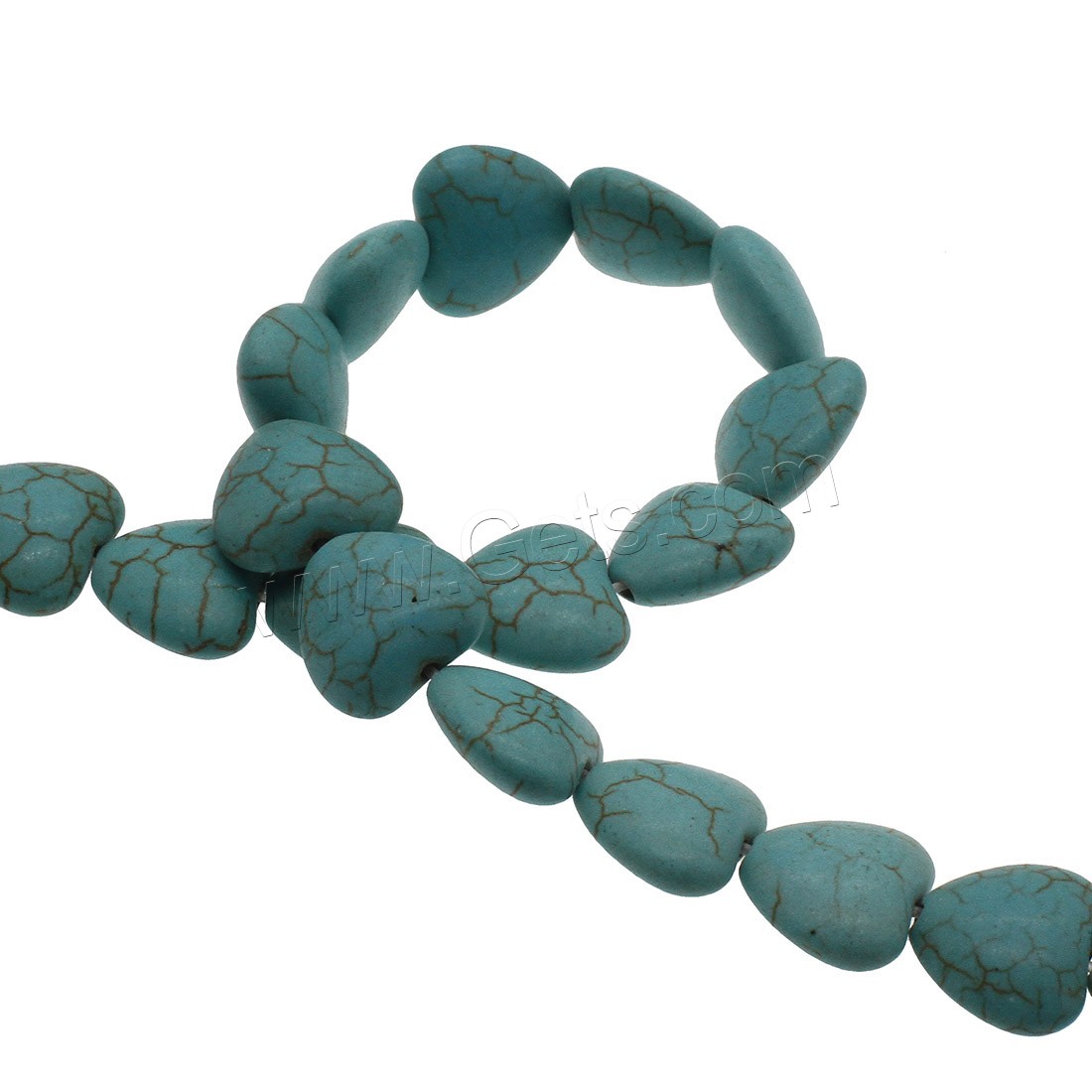 Synthetic Turquoise Beads, Flat Heart, different size for choice, skyblue, Hole:Approx 0.8mm, Sold By Strand