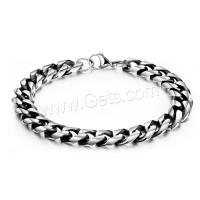 acero inoxidable Pulsera, chapado, Joyería & para hombre, plateado, 11mm, longitud:aproximado 8.66 Inch, Vendido por Sarta