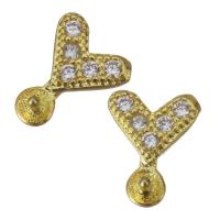 Composants de bijoux en laiton, Placage de couleur d'or, pavé de micro zircon 2mm,1mm, Vendu par PC