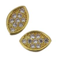 Brass Jewelry Finding, gold color plated, micro pave cubic zirconia 