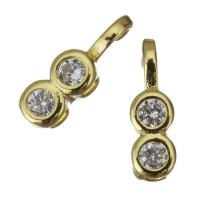 Composants de bijoux en laiton, Placage de couleur d'or, pavé de micro zircon Environ 1mm, Vendu par PC