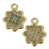 Cubic Zirconia Micro Pave Brass Pendant, gold color plated, fashion jewelry & micro pave cubic zirconia Approx 1mm 