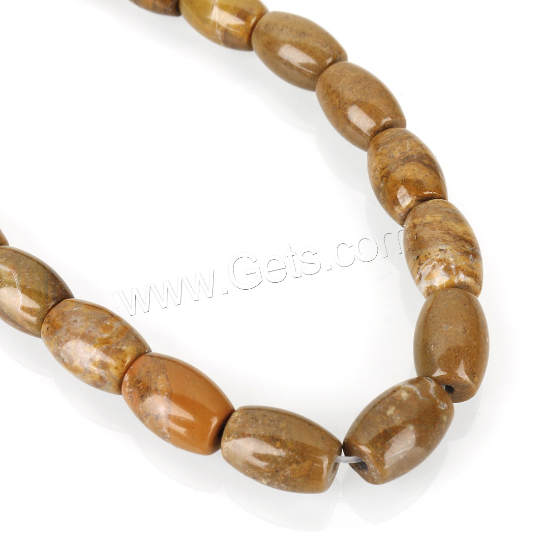 Field-yellow Stone Beads, Drum, DIY & different size for choice, Hole:Approx 2.5mm, Length:Approx 16 Inch, Sold By Strand