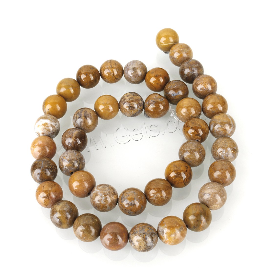 Field-yellow Stone Beads, Round, DIY & different size for choice, Length:Approx 16 Inch, Sold By Strand