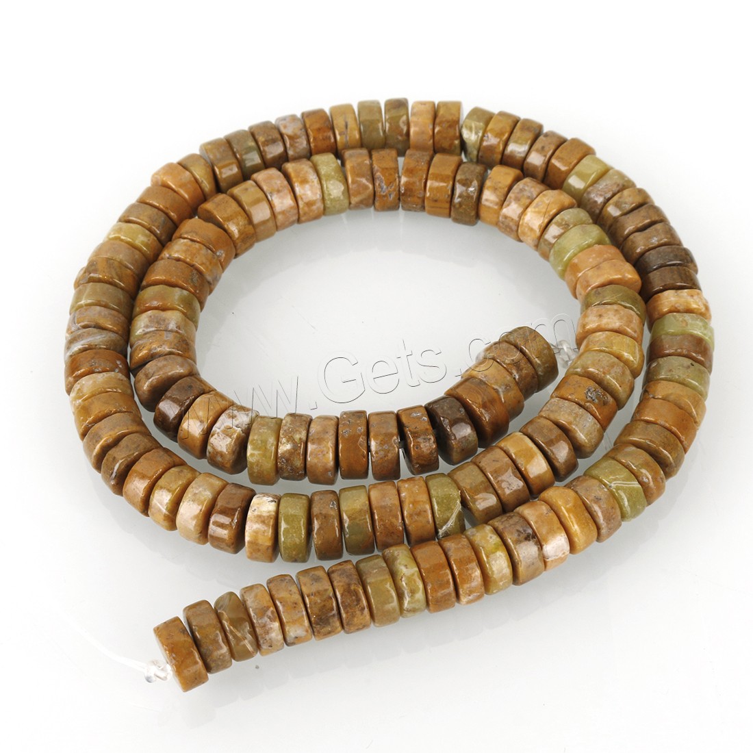 Field-yellow Stone Beads, Flat Round, DIY & different size for choice, Length:Approx 16 Inch, Sold By Strand