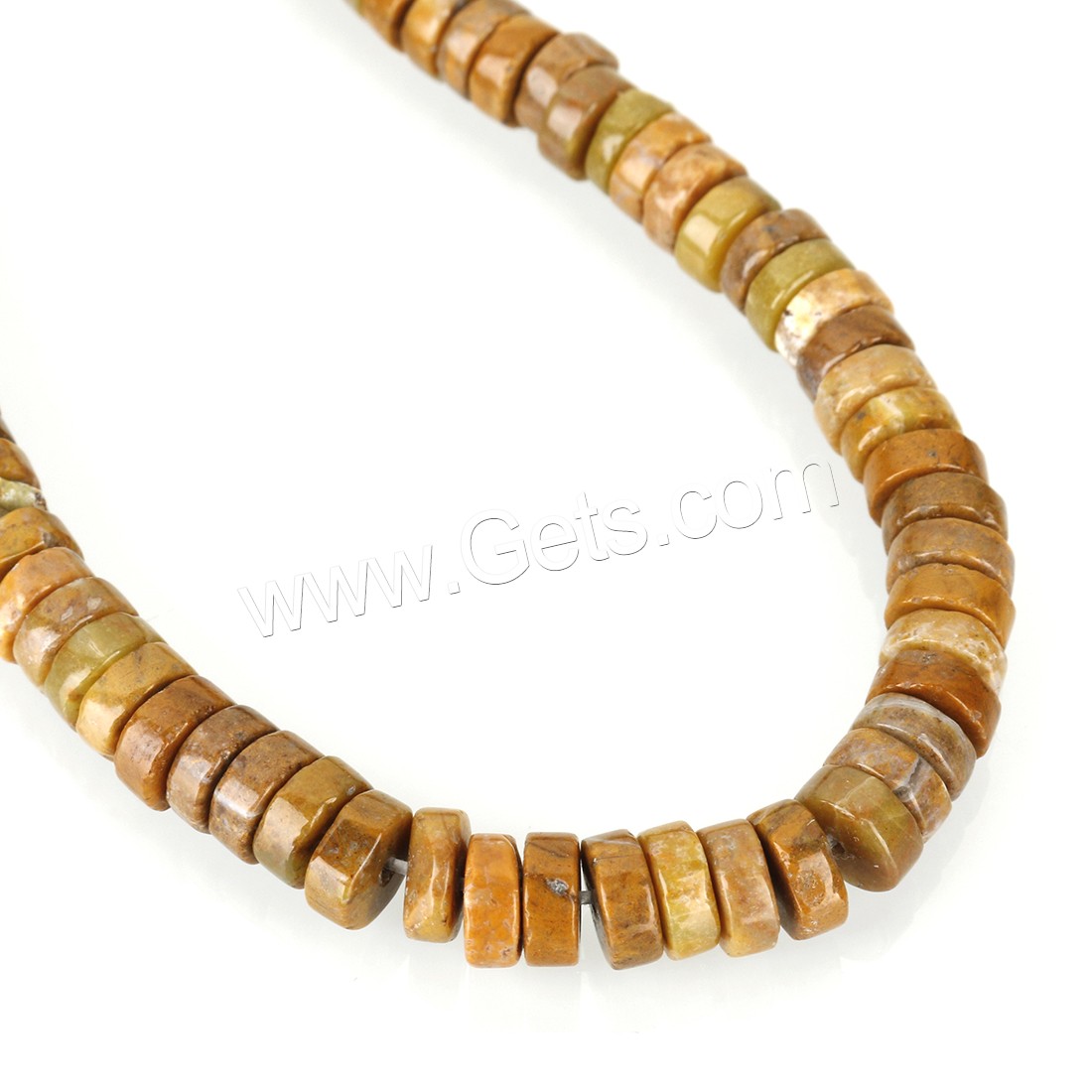 Field-yellow Stone Beads, Flat Round, DIY & different size for choice, Length:Approx 16 Inch, Sold By Strand