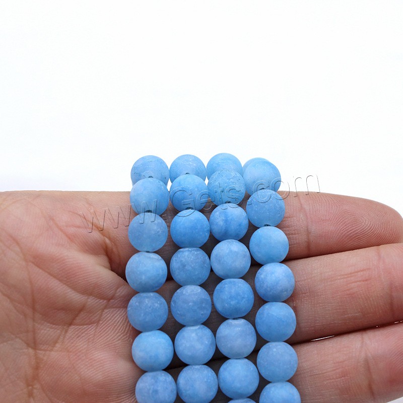 Aquamarine Beads, Round, DIY & different size for choice & frosted, more colors for choice, Hole:Approx 1mm, Sold By Strand