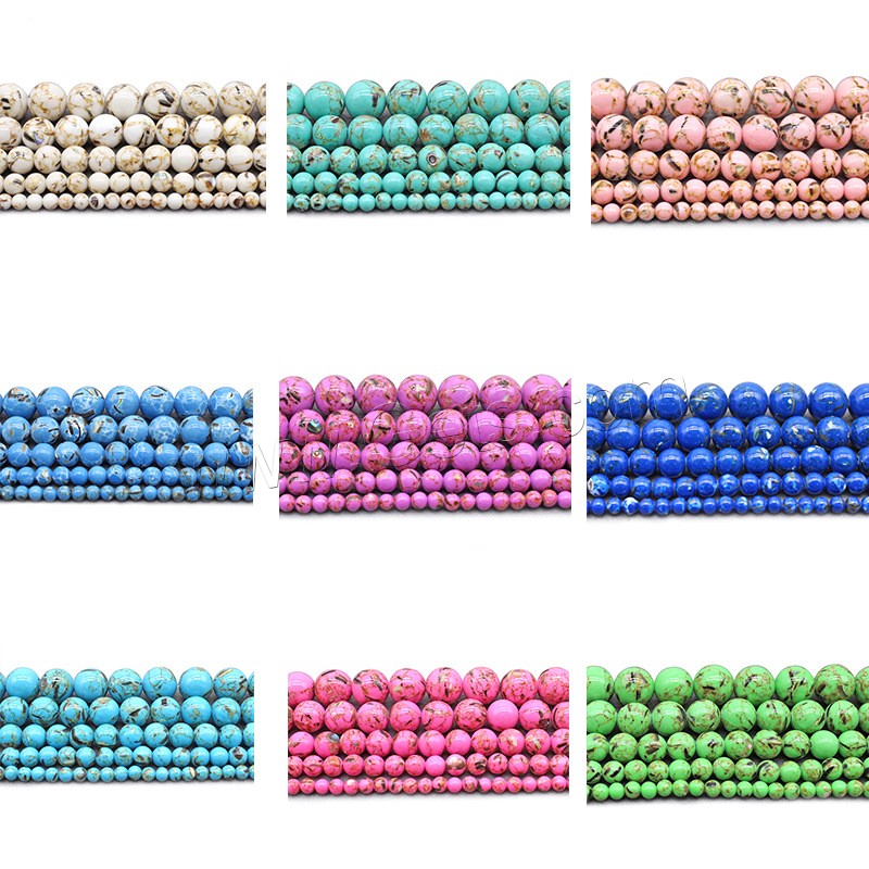 Synthetic Turquoise Beads, Round, DIY & different size for choice, more colors for choice, Hole:Approx 1mm, Sold By Strand