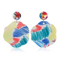 Acrylic Drop Earring, printing & for woman 