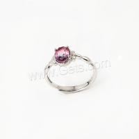 Plata de ley 925 Anillo de dedo abierto, con Cristal, chapado en platina real, Joyería & para mujer, más colores para la opción, 5x7mm,8mm, Vendido por UD