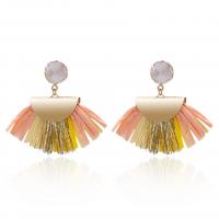 Rafidah Grass Tassel Earring, with Resin & Zinc Alloy, fashion jewelry & for woman 