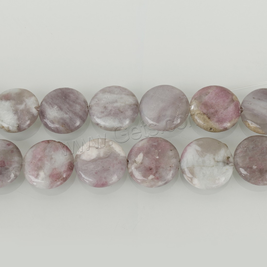 Perles de Tourmaline naturels, Plat rond, normes différentes pour le choix, rose, Trou:Environ 1.5mm, Longueur:Environ 16 pouce, Vendu par brin