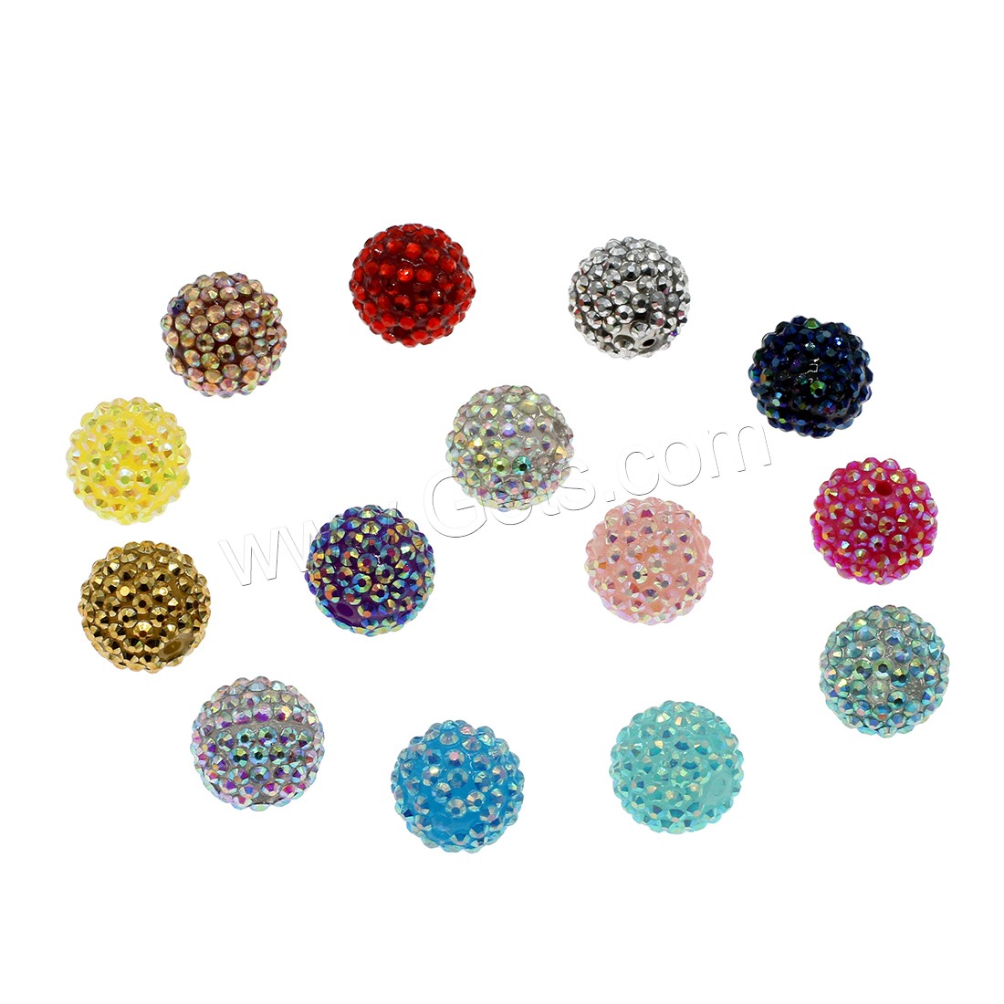 Acrylic Jewelry Beads, Round, different size for choice & with rhinestone, more colors for choice, Hole:Approx 2mm, Sold By Bag