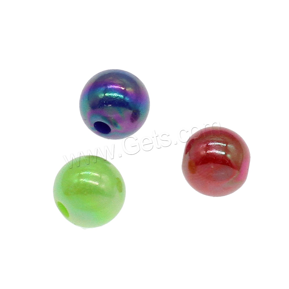 Bijoux Perles en résine, Rond, normes différentes pour le choix, plus de couleurs à choisir, Trou:Environ 1.5mm, Vendu par sac