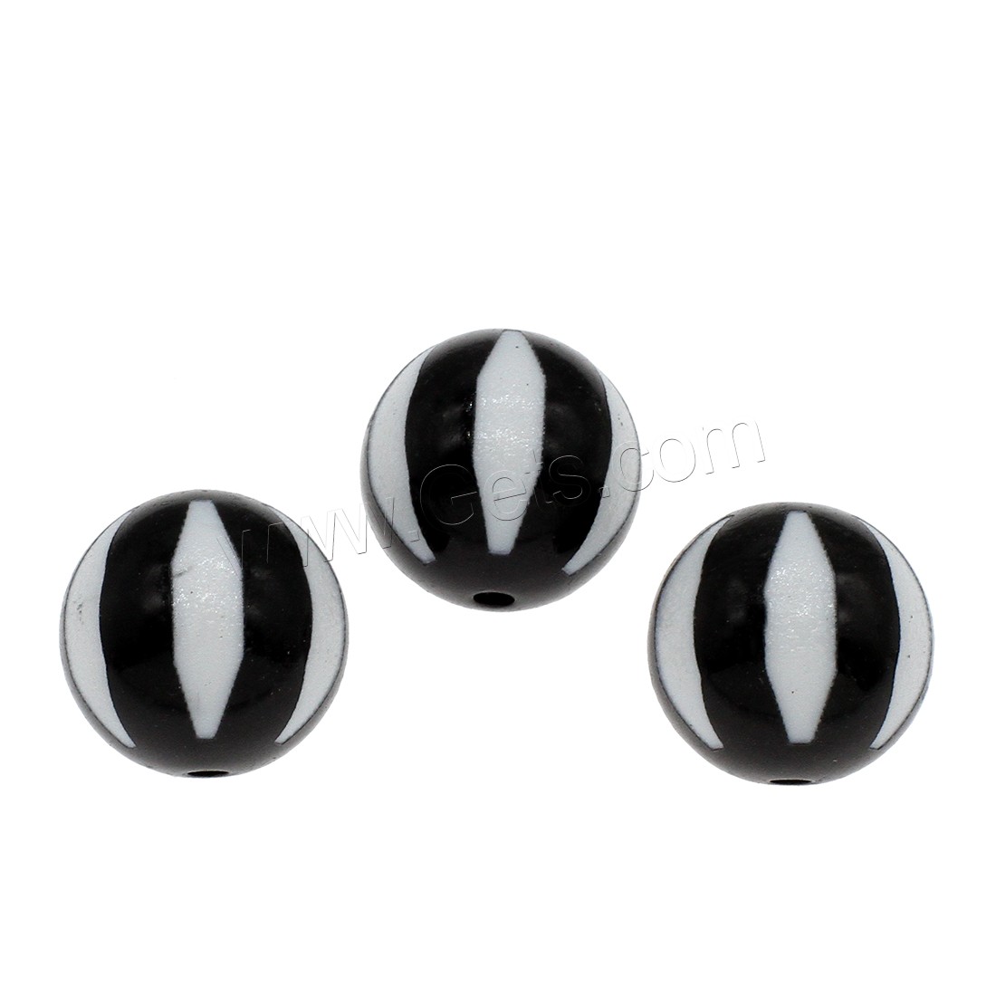 Acrylic Jewelry Beads, Round, different size for choice, white and black, Hole:Approx 2mm, Approx 200PCs/Bag, Sold By Bag