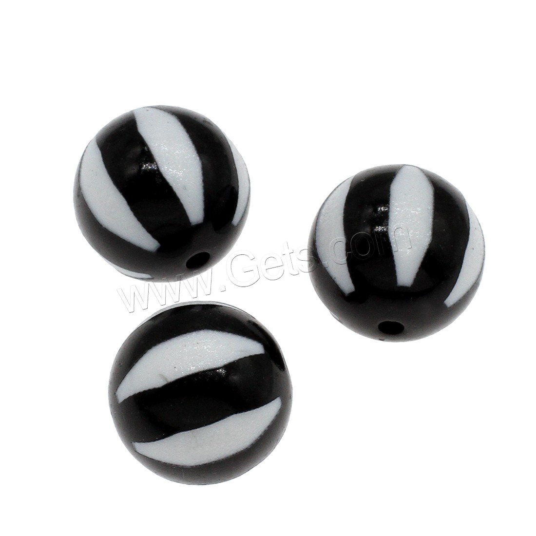 Acrylic Jewelry Beads, Round, different size for choice, white and black, Hole:Approx 2mm, Approx 200PCs/Bag, Sold By Bag