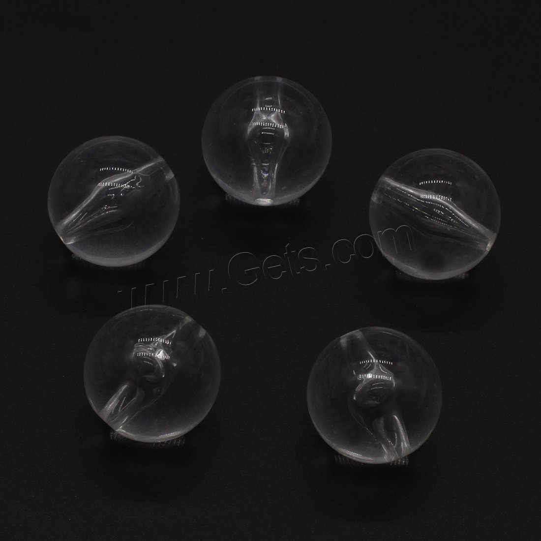 Bijoux Perles en résine, Rond, normes différentes pour le choix & styles différents pour le choix, transparent, Trou:Environ 1.8mm, Vendu par sac