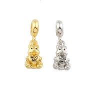 Zinc Alloy European Pendants, Bear, plated, enamel Approx 5mm 