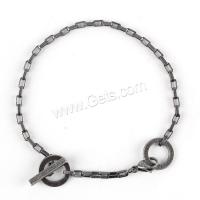 Edelstahl Armbänder, 316 L Edelstahl, Edelstahl 316L Knebelverschluss, plattiert, unisex & mit Brief Muster, keine, Länge:ca. 10 ZollInch, verkauft von Strang