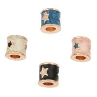 Émail Zinc Alloy European Beads, alliage de zinc, Plaqué de couleur d'or rose, émail, plus de couleurs à choisir, 9.5mm Environ 4.5mm Vendu par sac