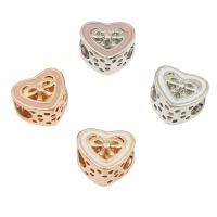 Enamel Zinc Alloy European Beads, Heart, plated Approx 5mm 